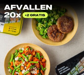 AFVALLEN // 20 mealpack + 2 GRATIS van €170,50 voor: