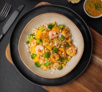 Bloemkoolrijst - Mango Curry Shrimp [LOWCARB]