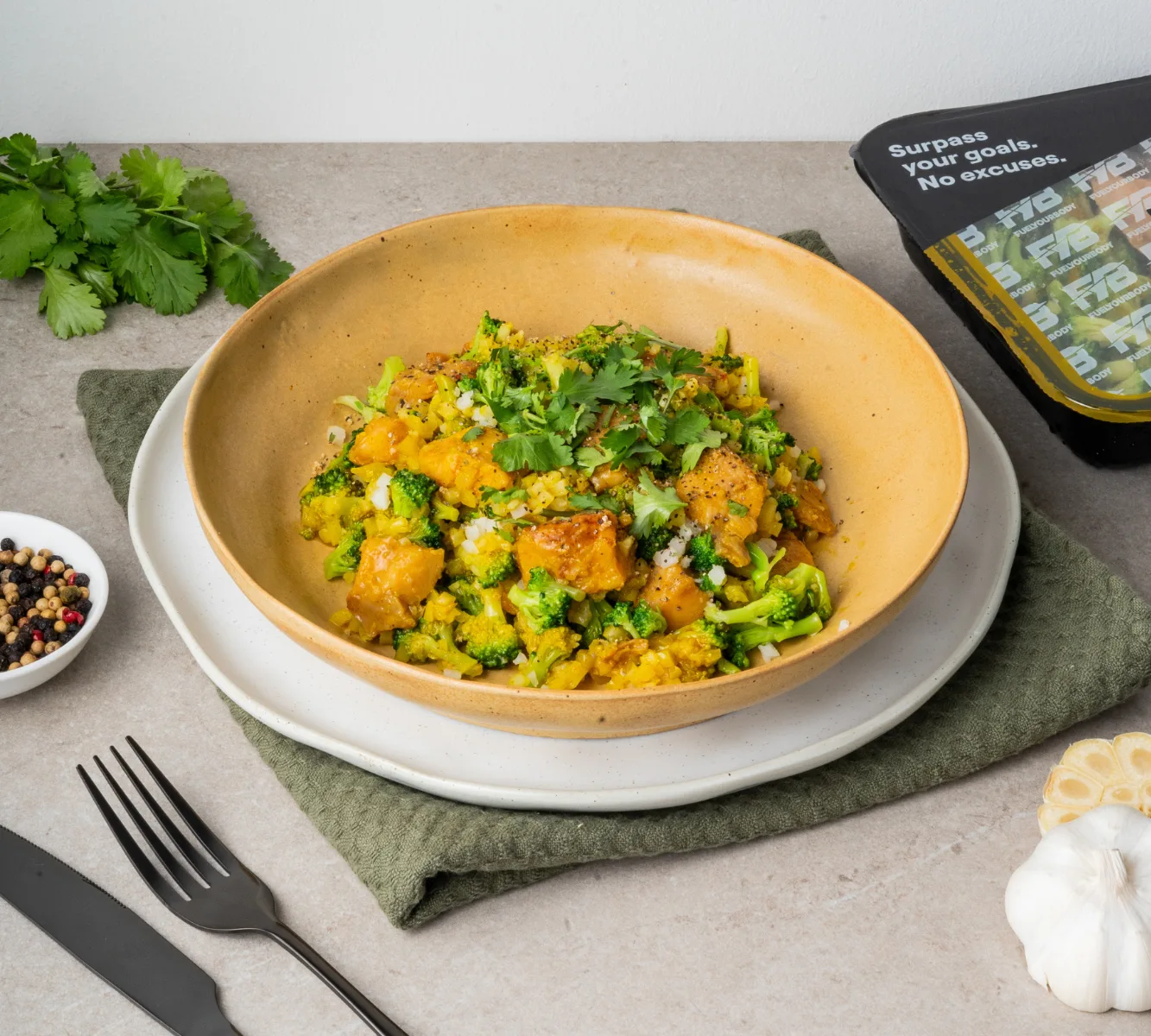 Bloemkoolrijst - Kip - Broccoli (Bombay Curry sauce) [LOWCARB]